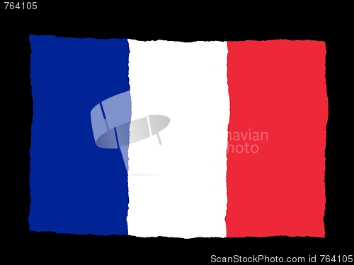 Image of Handdrawn flag of France