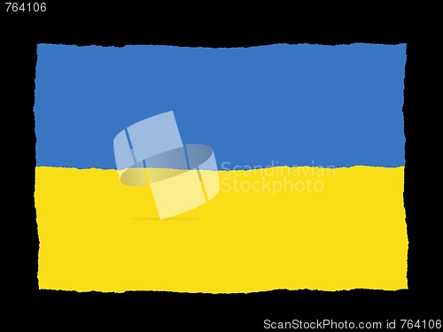 Image of Handdrawn flag of Ukraine