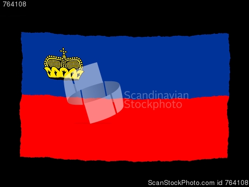 Image of Handdrawn flag of Liechtenstein