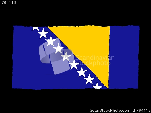 Image of Handdrawn flag of Bosnia and Herzegovina