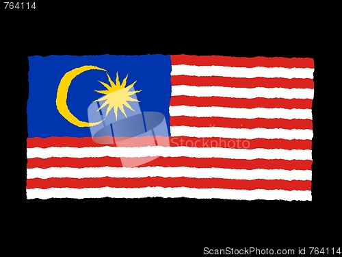 Image of Handdrawn flag of Malaysia