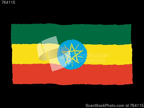 Image of Handdrawn flag of Ethiopia