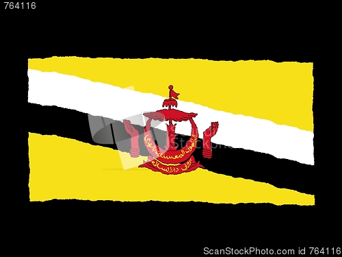 Image of Handdrawn flag of Brunei