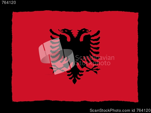 Image of Handdrawn flag of Albania