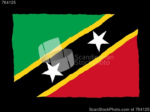 Image of Handdrawn flag of Saint Kitts and Nevis