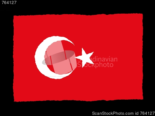 Image of Handdrawn flag of Turkey