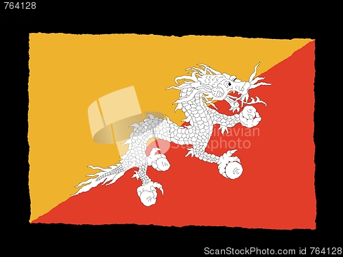 Image of Handdrawn flag of Bhutan