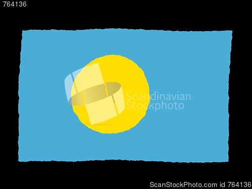 Image of Handdrawn flag of Palau