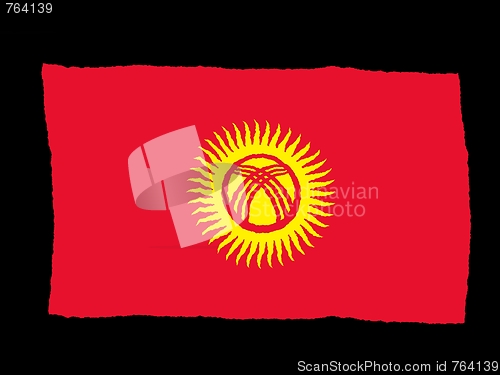 Image of Handdrawn flag of Kyrgyzstan