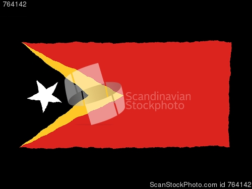 Image of Handdrawn flag of East Timor