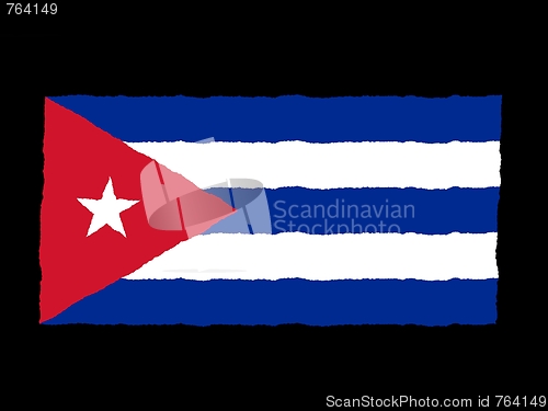 Image of Handdrawn flag of Cuba