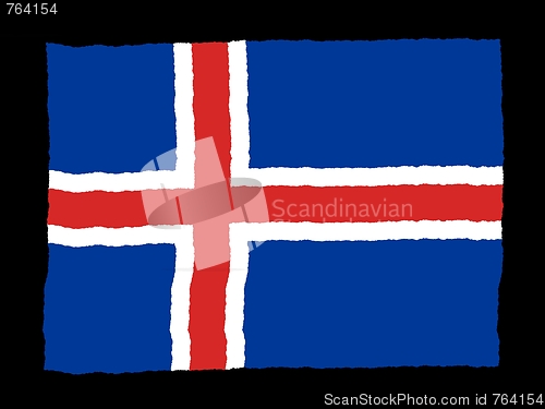 Image of Handdrawn flag of Iceland