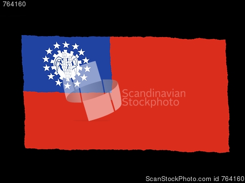 Image of Handdrawn flag of Myanmar