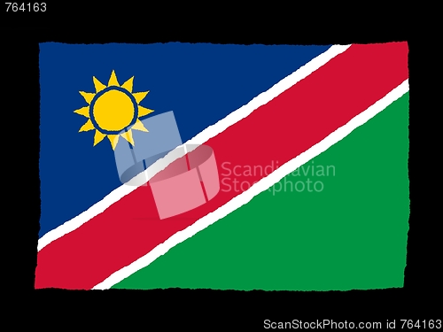 Image of Handdrawn flag of Namibia