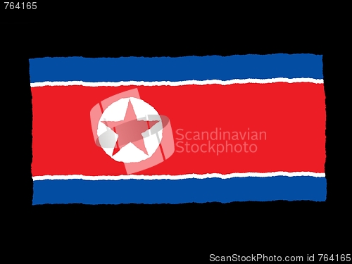 Image of Handdrawn flag of North Korea