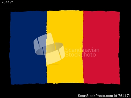 Image of Handdrawn flag of Chad