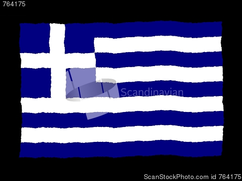 Image of Handdrawn flag of Greece