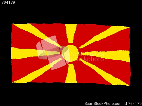 Image of Handdrawn flag of Macedonia