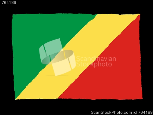 Image of Handdrawn flag of Congo