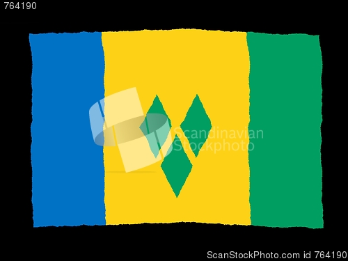 Image of Handdrawn flag of Saint Vincent and Grenadines