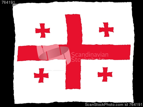 Image of Handdrawn flag of Georgia