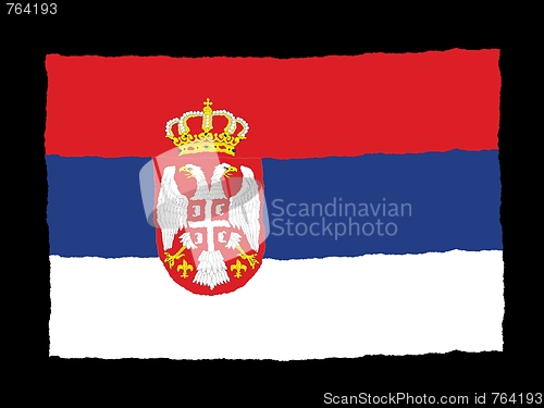 Image of Handdrawn flag of Serbia