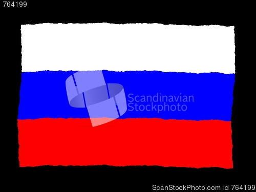 Image of Handdrawn flag of Russia