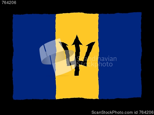 Image of Handdrawn flag of Barbados