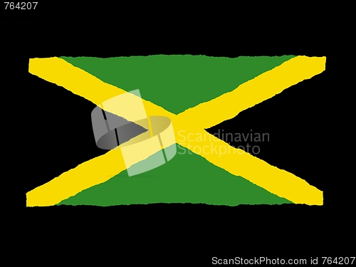 Image of Handdrawn flag of Jamaica