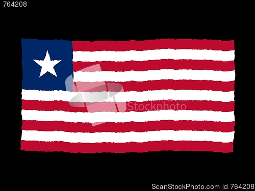 Image of Handdrawn flag of Liberia