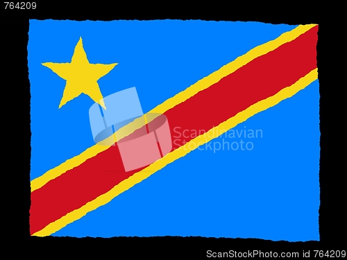 Image of Handdrawn flag of Democratic Republic Congo