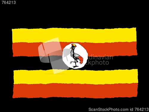 Image of Handdrawn flag of Uganda