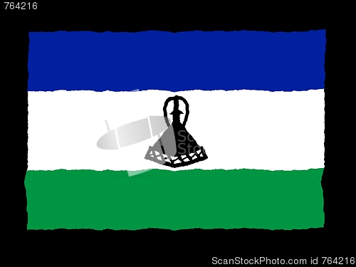 Image of Handdrawn flag of Lesotho