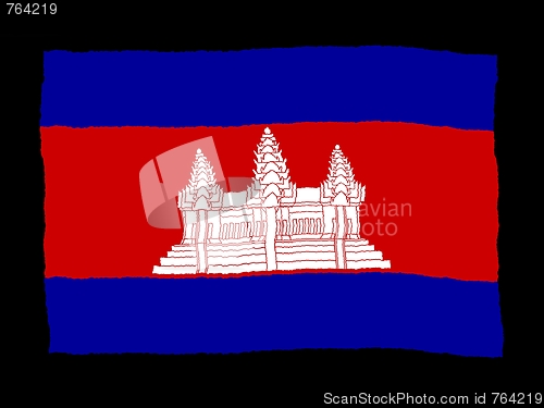 Image of Handdrawn flag of Cambodia