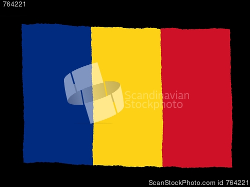 Image of Handdrawn flag of Romania