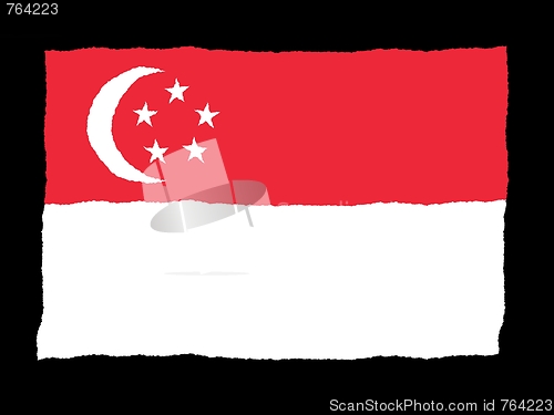 Image of Handdrawn flag of Singapore