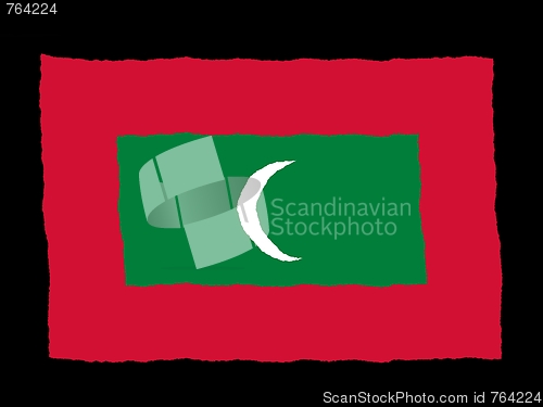 Image of Handdrawn flag of Maldives