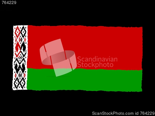 Image of Handdrawn flag of Belarus