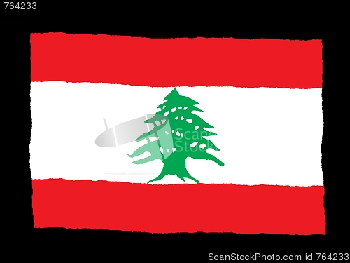 Image of Handdrawn flag of Lebanon