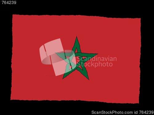 Image of Handdrawn flag of Morocco
