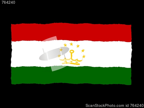 Image of Handdrawn flag of Tajikistan