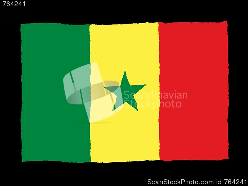 Image of Handdrawn flag of Senegal