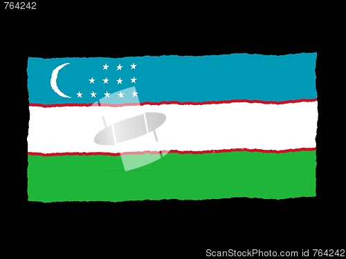 Image of Handdrawn flag of Uzbekistan