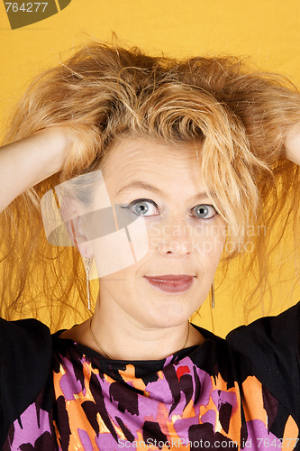 Image of Surprised blond woman