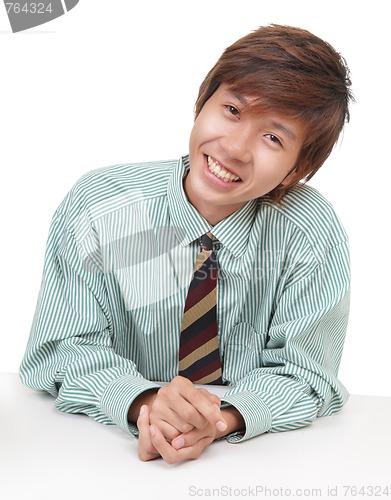 Image of Convincing Asian salesman