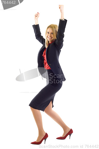 Image of Woman Celebrating success with emotion