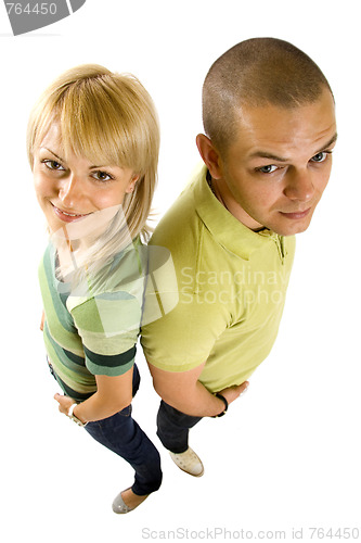 Image of wide angle picture of a young couple