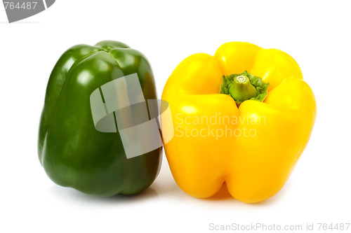 Image of Fresh yellow and green peppers
