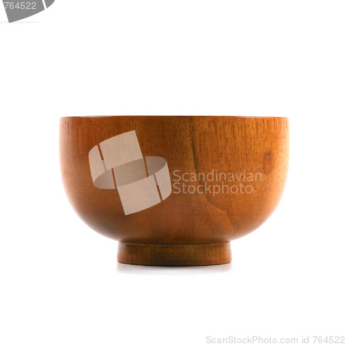 Image of Wooden Bowl Isolated on White