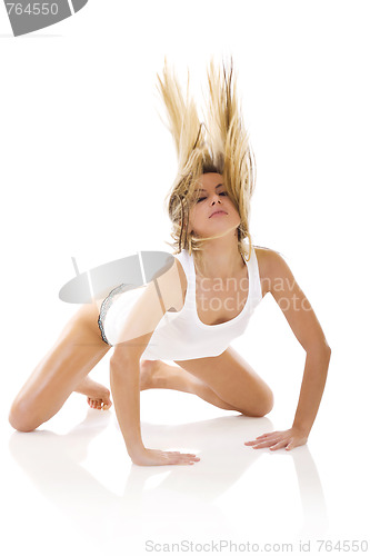 Image of woman with fluttering hair